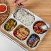 Snack with Compartments Rectangular Stainless Steel Dinner Plates Dividers Platter Serving Tray