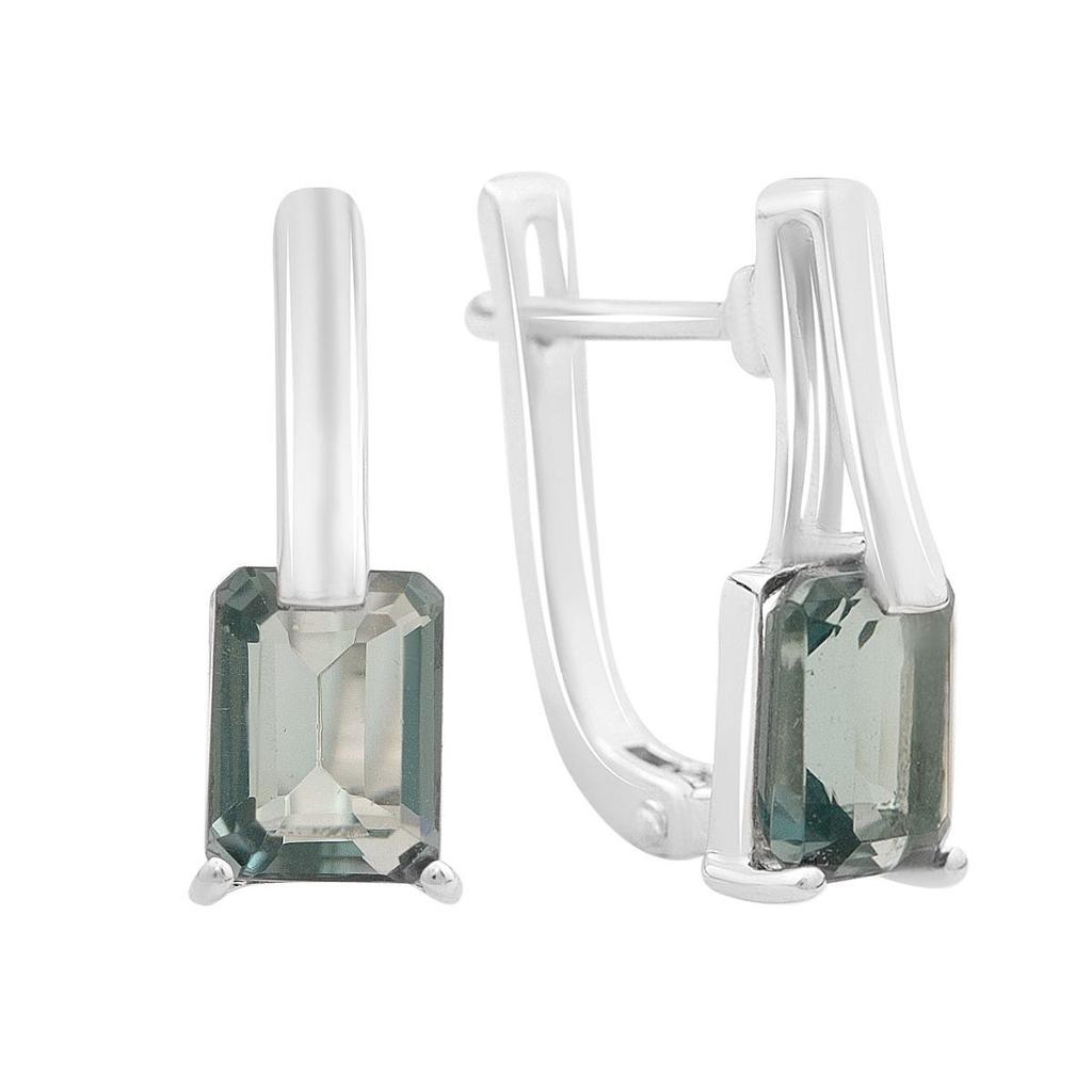Silver Earrings with London Blue Topaz 2.82ct (2166962)