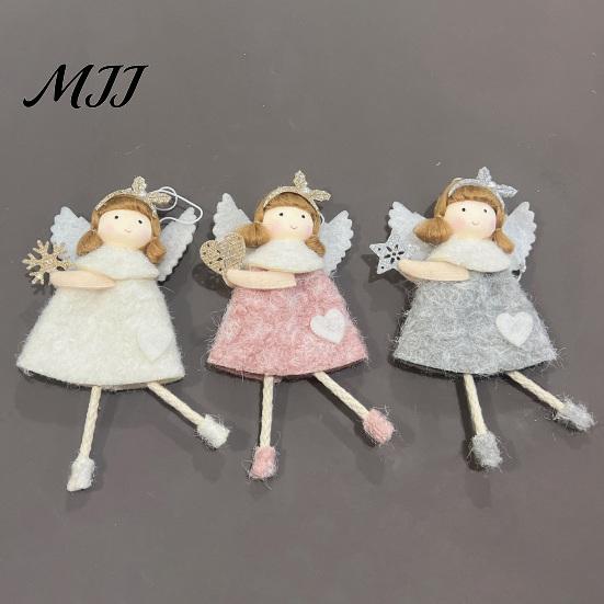 Soft Christmas Souvenir Plush Doll Ornament, Xmas Tree Decorative Angel Minimalist Home Holiday Decor Pendant for Tree, Winter Party Easy Hanging