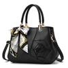 Stylish Pu Bucket Handbag For Women With Floral Scarf Design And Spacious Interior