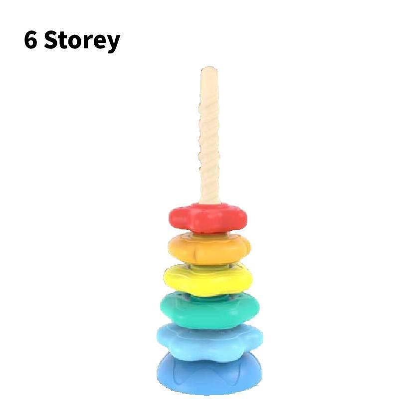 Tower Rainbow Rotating Children Early Education Educational Plastic Toys Gifts