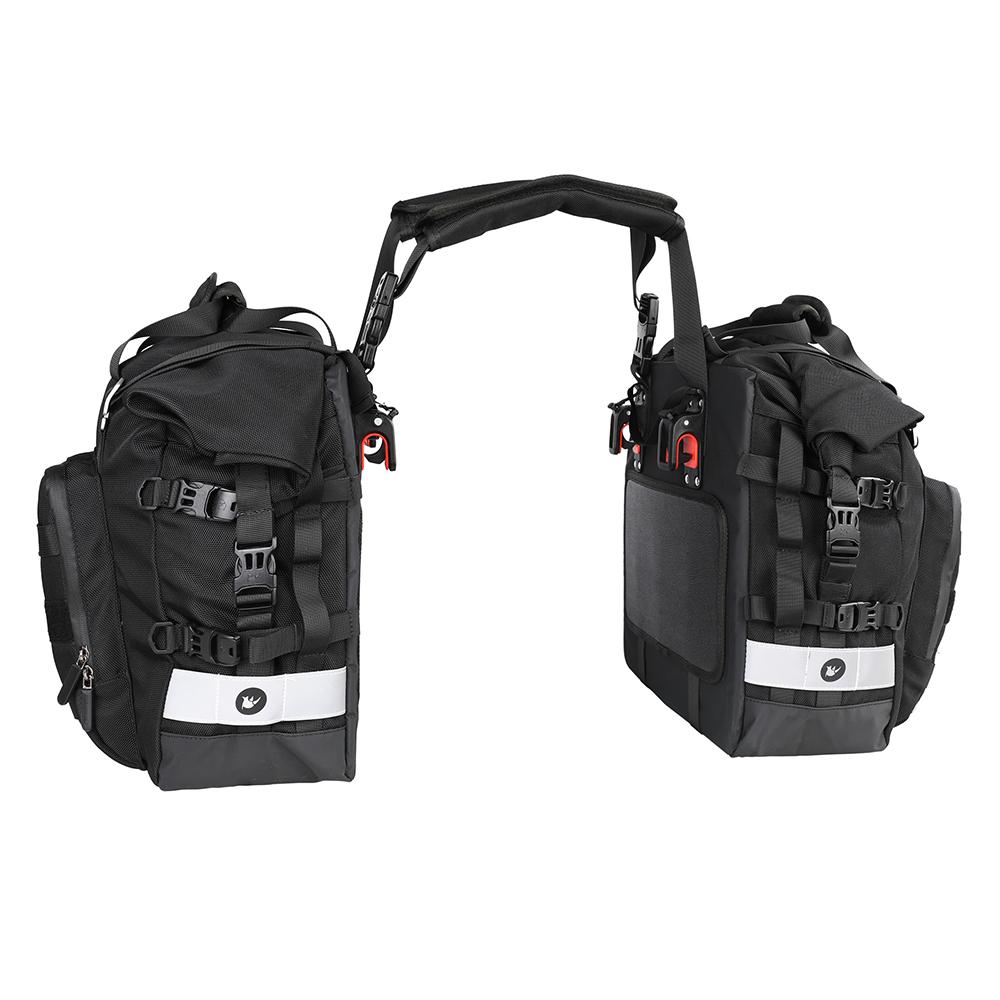 Rhinowalk Motocyklová boční taška Plně vodotěsná uvnitř 20L Rozšířitelná 30L Univerzální hák Sedlová taška s odnímatelným motocyklovým zavazadlem
