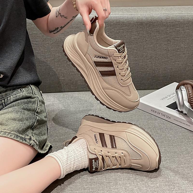 Versatile Forrest Gump Shoes Women's Spring and Summer 2025 New Mesh Breathable Versatile Dad Shoes Heightening Sports and Leisure Shoes