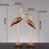 Wooden Pot Ornament Crane Bird Swan Simulation Animal Sculpture Brass Metal Sculpture Home Decoration Decorative Figurines