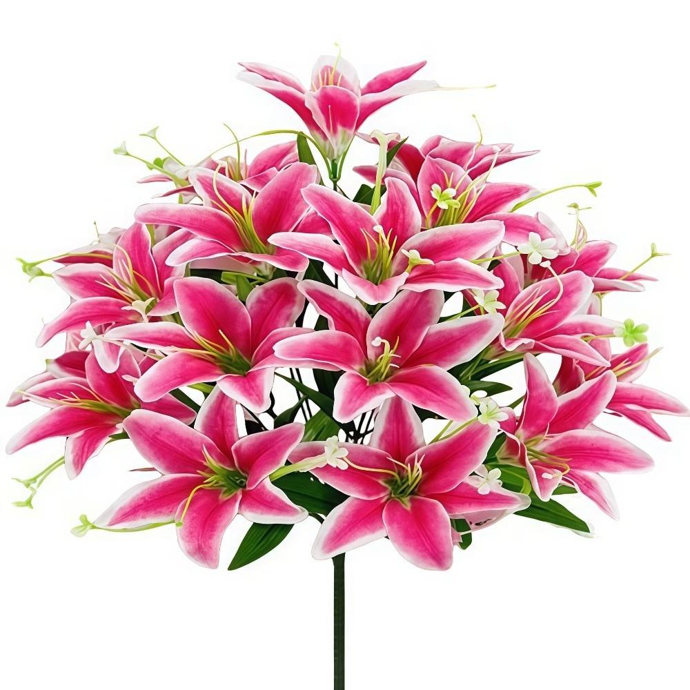 18 Köpfe Künstliche Lilien Blumengesteck Realistische Simulationsblumen Mehrfarbig DIY Blume Künstliche Blumen