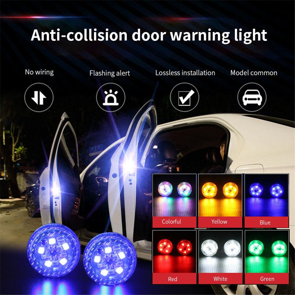 2pcs 5 LEDs Car Door Decorate Light Magnet Induction Openning Door Warning Lamp Safety Indication Anti-Collision Signal Light