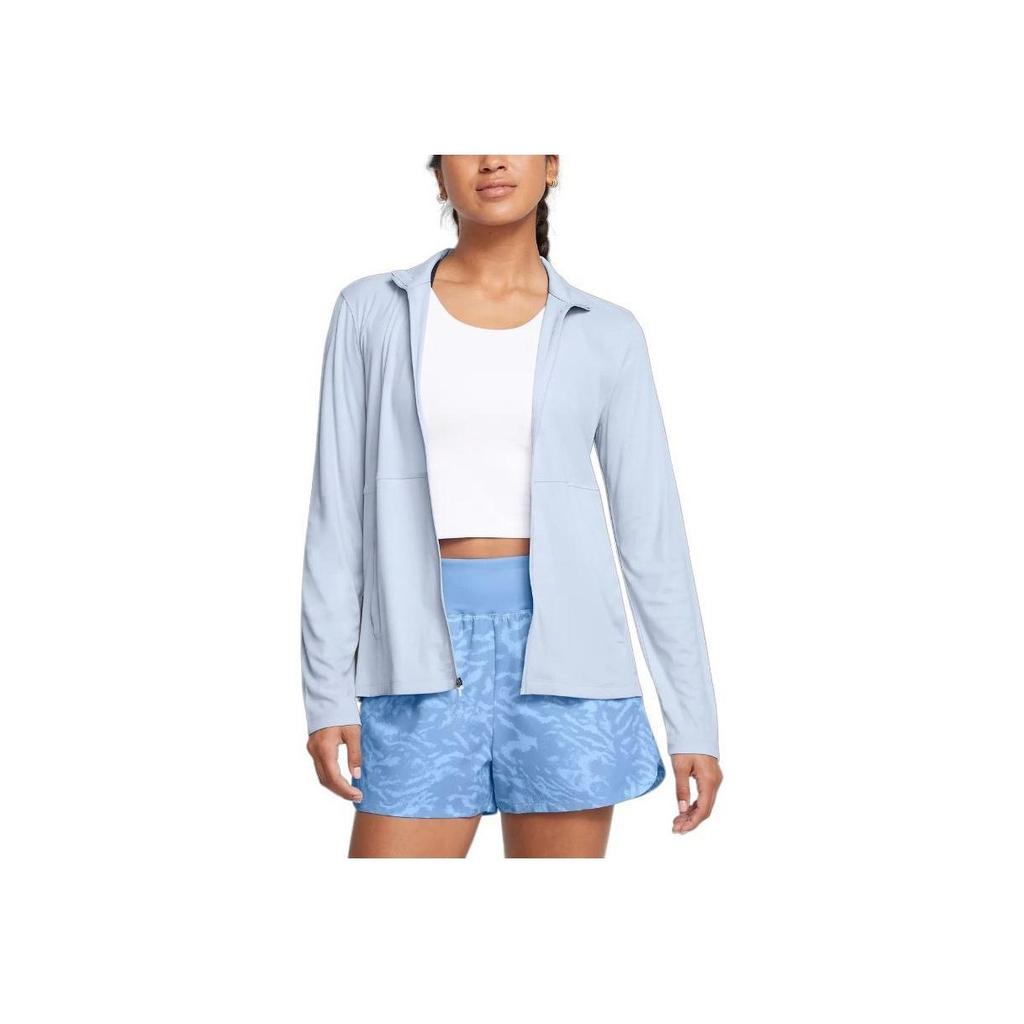 Under Armour Launch Elite Cool Series Solid Color Casual Comfortable Zip Jacket Women jackets Cloud-Blue 1385289-464