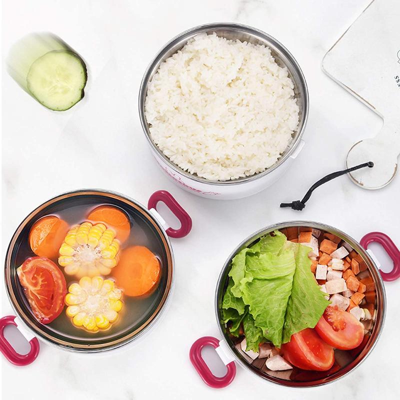 Bento Box pro dospělé/dospívající, Nerezový Bento Box Box na oběd s taškou/náčiním, Velkokapacitní nepropustné tepelné stohovatelné obědové nádoby pro