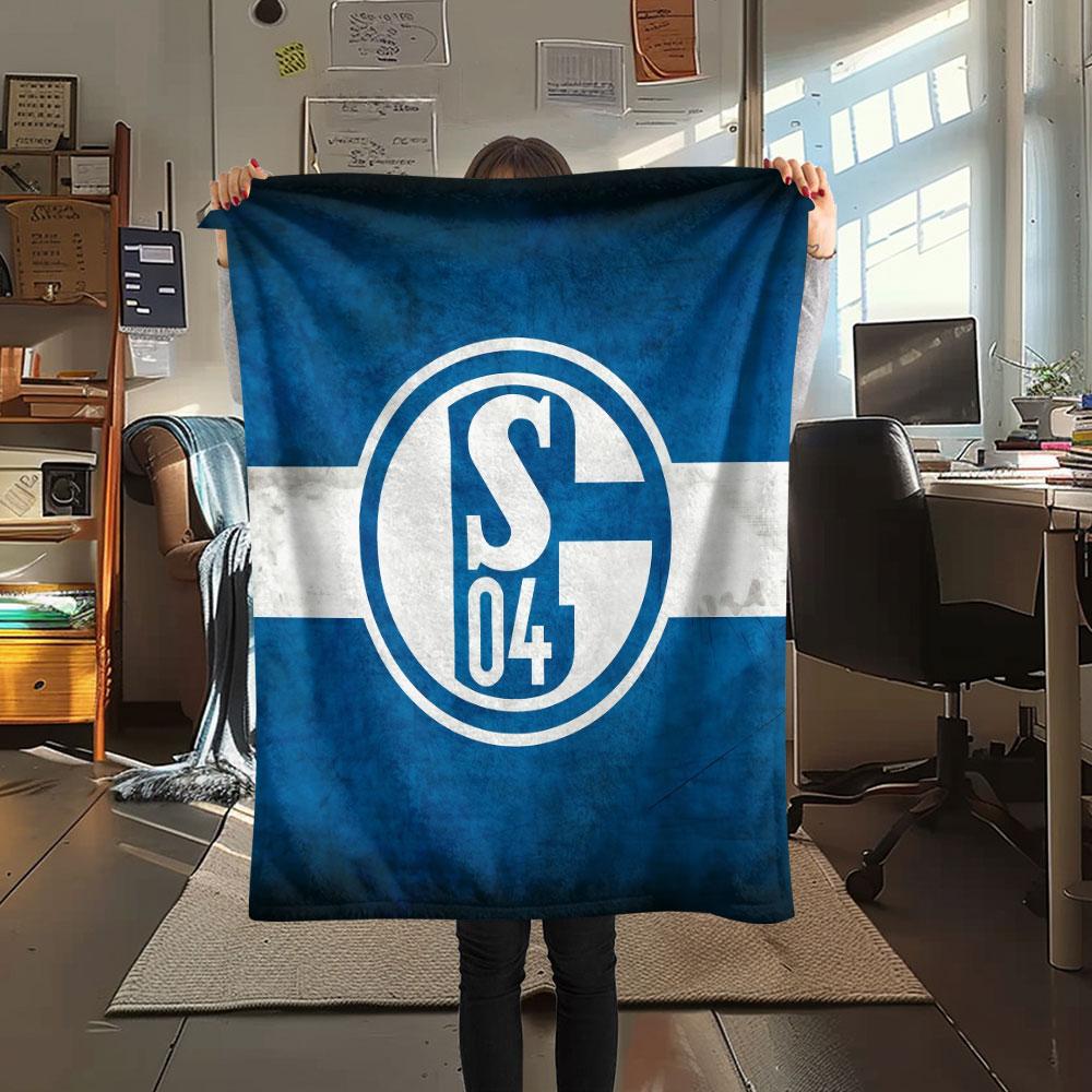 1PC FC Schalke 04 Patterned Flannel Blanket Suitable For All Seasons for Home Decor Warmth and Comfort Gifts Holiday Present