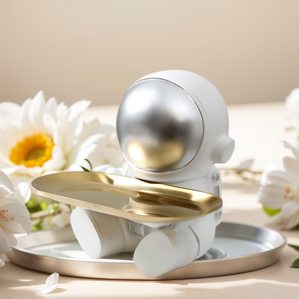 Astronaut Key Bowl for Sundries Creative Astronaut Figurine Decorative Tray Table Decor Snack Holder Living Room Table Ornaments