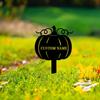 Iron Garden Stakes Set Personalized Pumpkin House Number Sign Lawn Yard Durable Metal Decoration