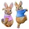 Creative Funny Rabbit Statue Bunny Sculpture Resin Animal Figurine Decorative Ornament Home Outdoor Fairy Garden Patio Yard Tree