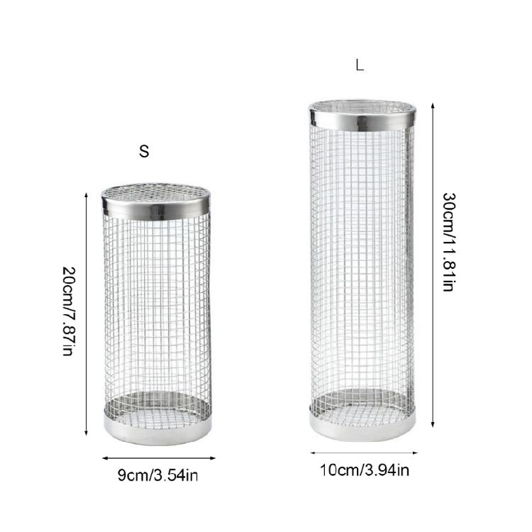 Portable BBQ Mesh Cylinder BBQ Net Tube Efficient Grilling Basket For Even Heat Distribution On Vegetables And Seafood