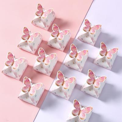 Pink Butterfly Candy Bags Gift Packing Bags Butterfly Birthday Party Decorations Kids Gift Candy Bag Baby Shower Party Supplies