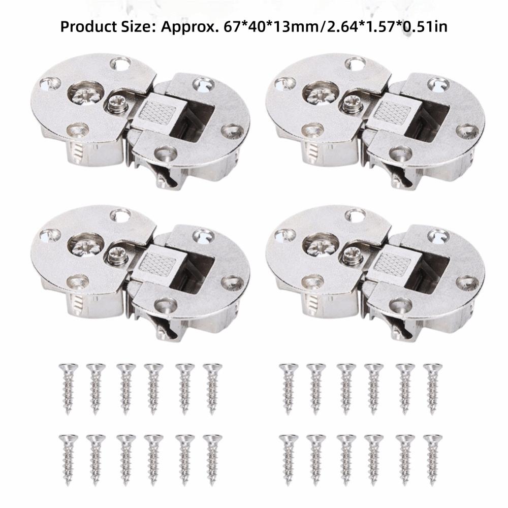 4pcs Zinc Alloy Concealed Cabinet Hinge Semicircular Folding Door Hinge Flap Door Hinge  Desks