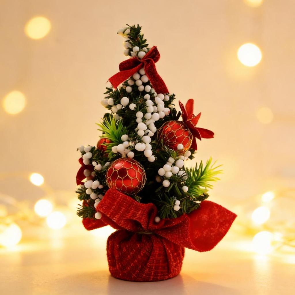 Mini 20cm Cartoon Christmas Tree Ornaments for Tabletop and Mall Decor