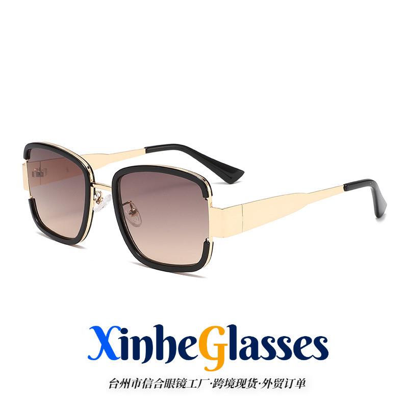Polygon Large Frame Square Metal Retro Sunglasses Sunglasses Fashion