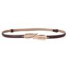 Leather Adjustable Belt For Dresses With Leaf Buckle And Smooth Closure For Womens Fashion