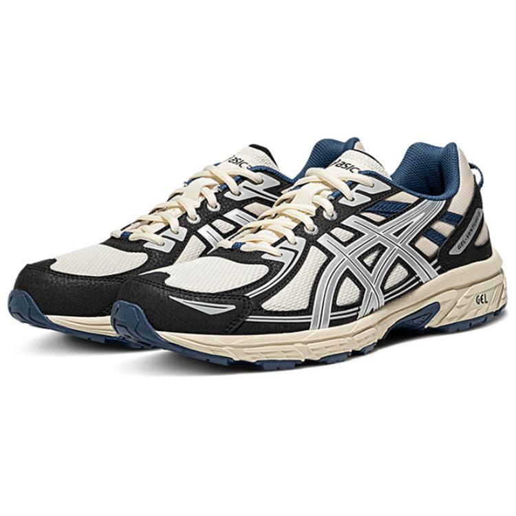 Asics Gel-Venture 6 Aderență Nouă Durabil Respirabil Rebound Pantofi de Alergare Trail Top Jos Bărbați sneaker Alb Negru 1011B550-105