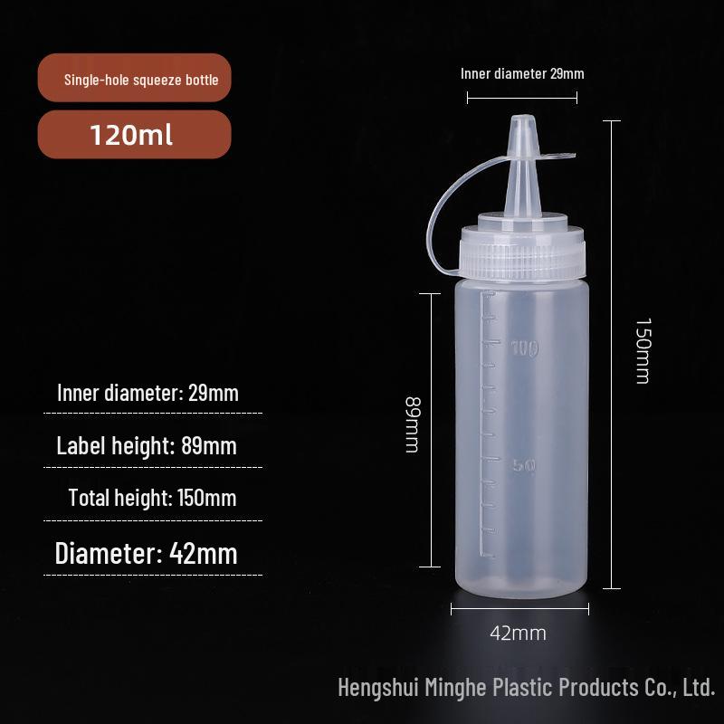 240ml PE Squeeze Sauce Bottle with Scale for Ketchup & Salad