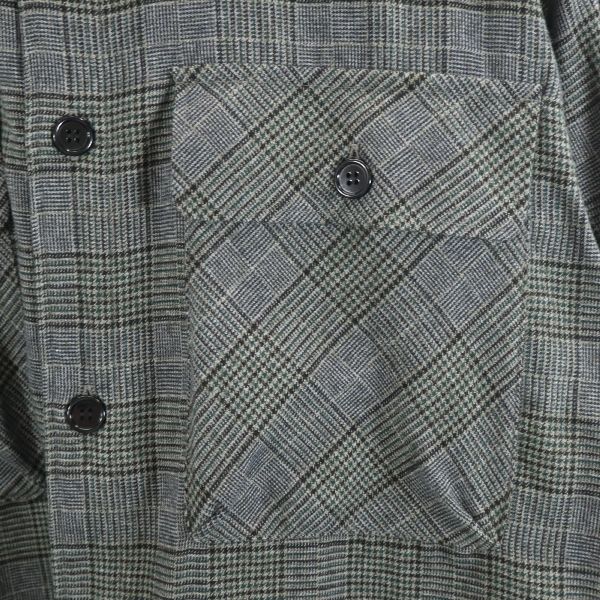 unused Johnbull Houndstooth Shirt jacket M gray Men's Used