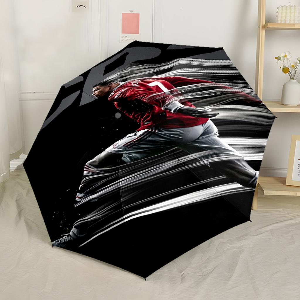 Ronaldo's Juventus Celebration Outdoor Automatic Umbrella Compact 8-Rib Design Foldable Design All-Season Travel Outdoor Accessory Wedding Party Gift