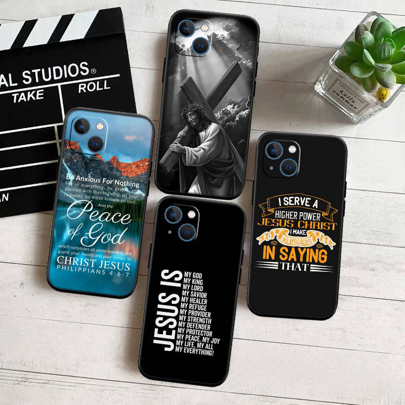 JO5 Verset biblic Isus Hristos Husă de telefon pentru Samsung A35 A25 A24 A15 A05S A05 M55 M35 M15 A06 A16 A02 A12 A13 A10 A20 A30 A22 A31 A32 A33 A41 A42 A50