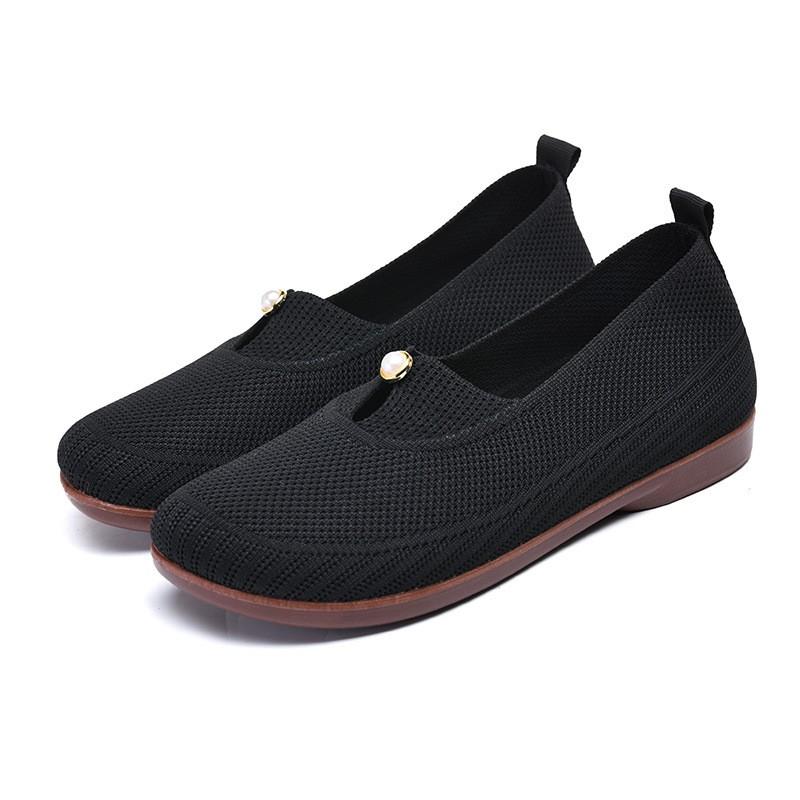 Womens Comfortable Slip-On Flat Shoes Breathable Mesh Low-Heel Casual