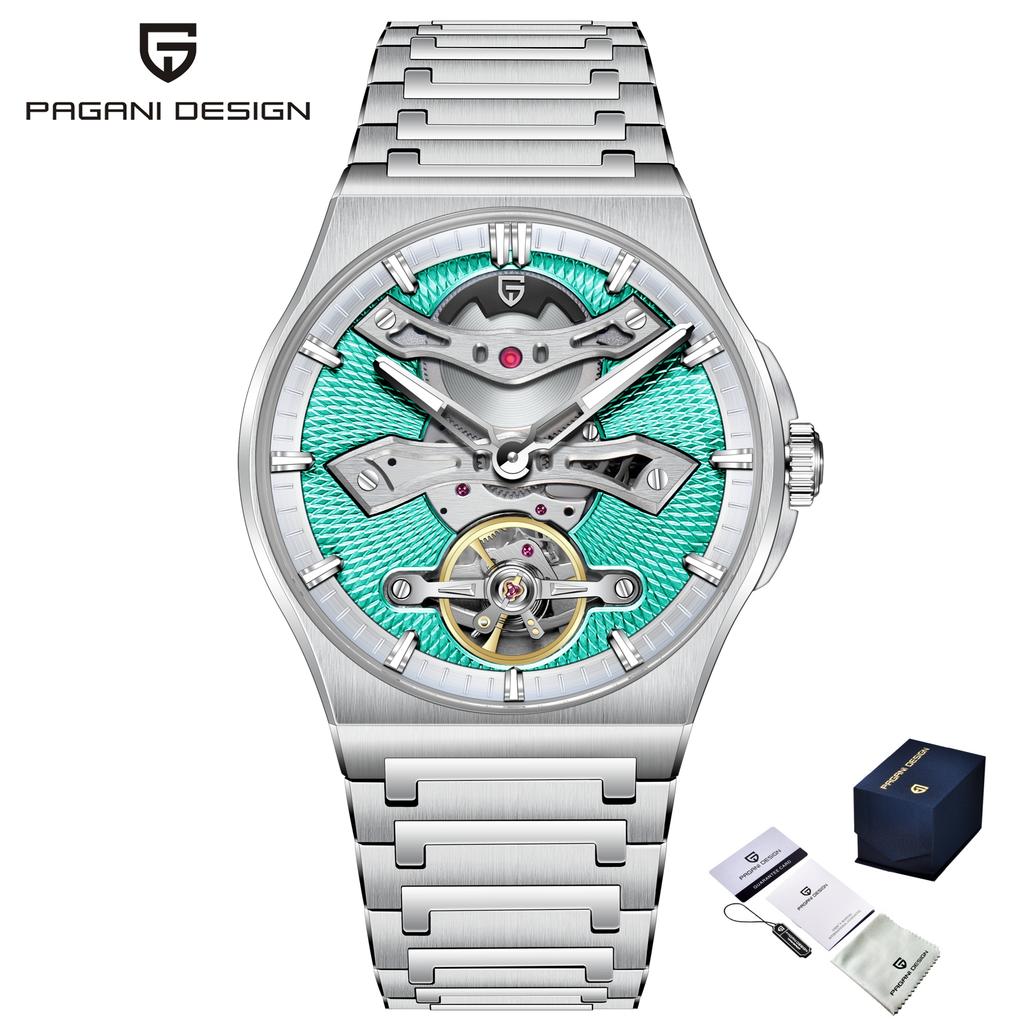 New Pagani Design 42mm Automatic Mechanical Watch Luxury Sapphire Glass Skeleton 100m Waterproof Stainless Steel Men's Watch