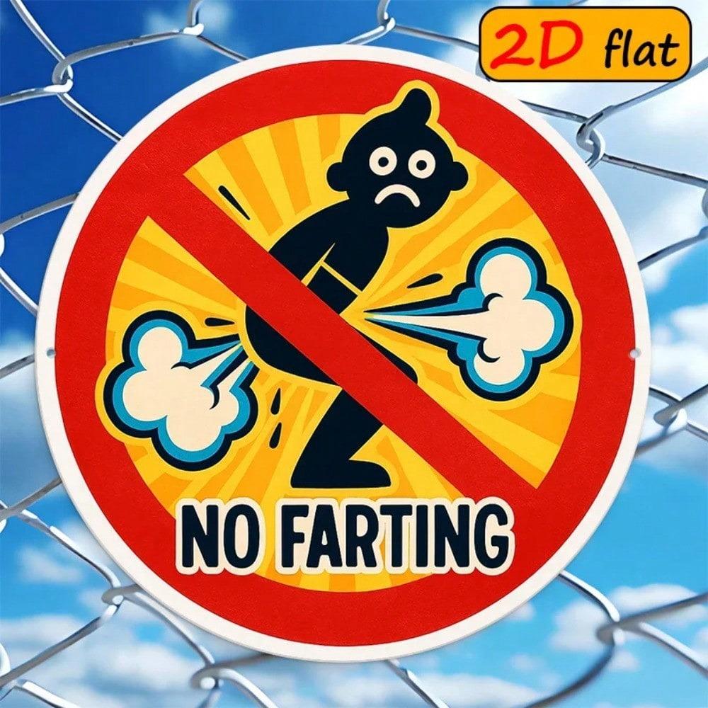 Round Aluminum Sign 20cm Odor Protection Metal Wall Poster for Restaurant