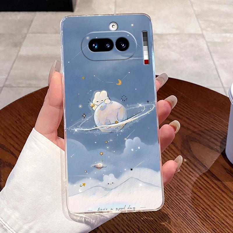 Jelly Casing For Nothing Phone 4A Capa Coque Clear Silicone Soft TPU Back Cover Cute Cat Rabbit Heart Protective Case Fundas