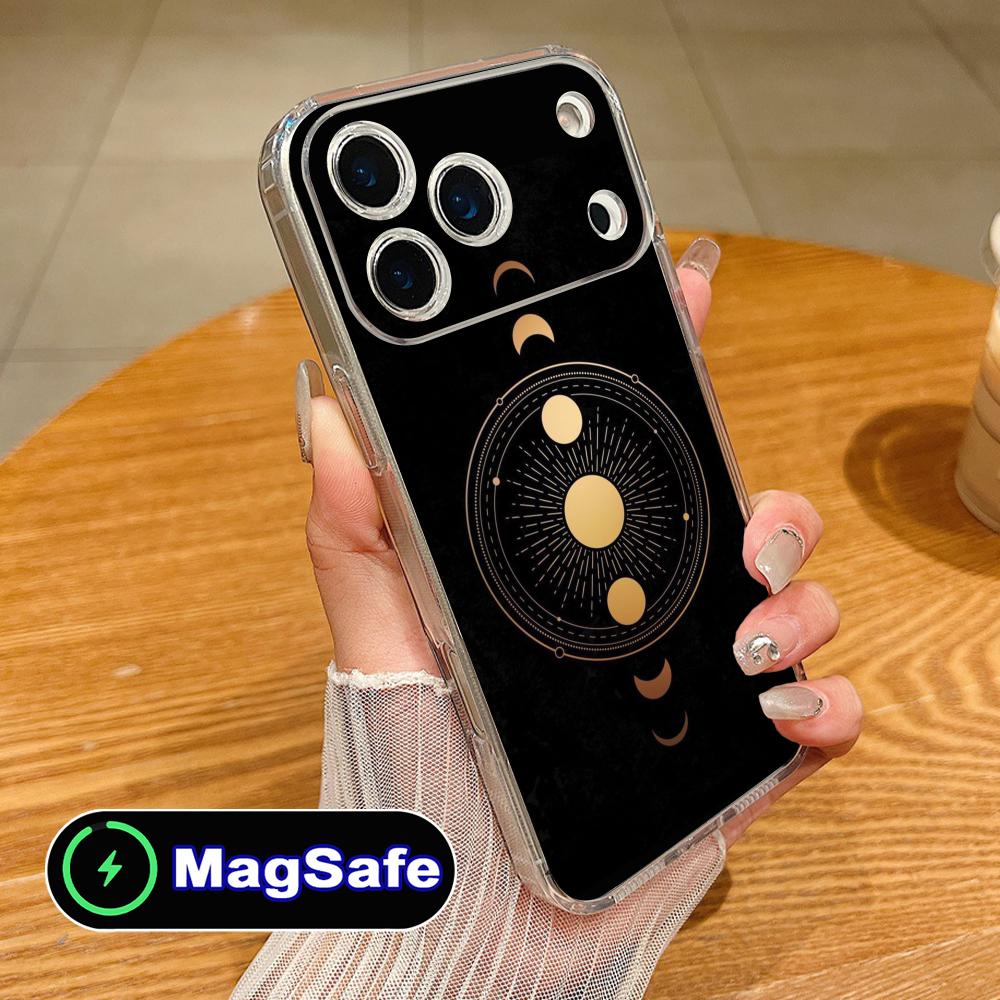 Sun Moon Mobile Cell Phone Case for iPhone 17 16 15 14 13 12 11 Air Pro Max Plus Mini Magsafe Clear Colorful Cover Luxury Cover