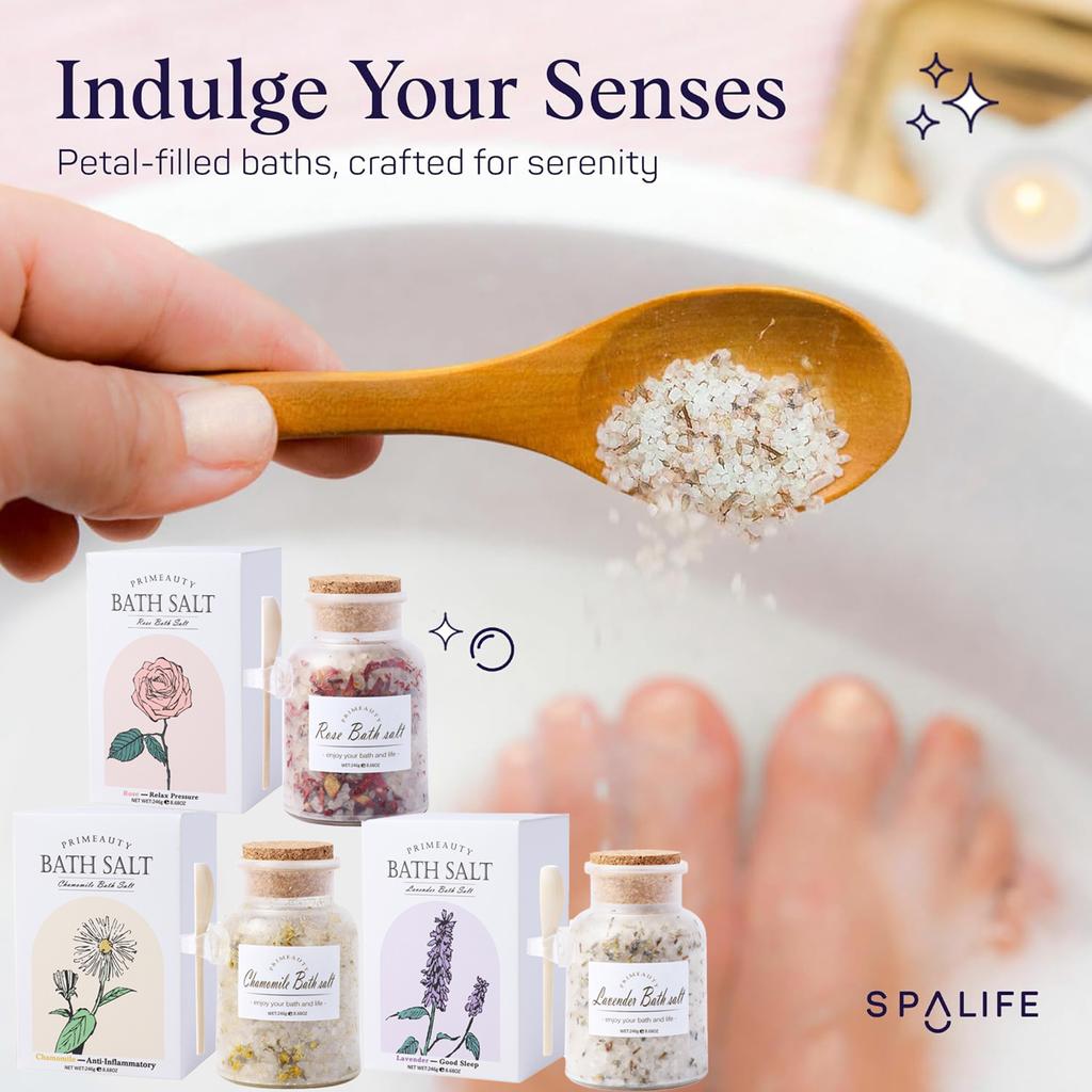 Reinigendes und feuchtigkeitsspendendes Badesalz, Badesalz aus getrockneten Rosenblüten, Fußbadprodukte, Badezusatz 2 in 1