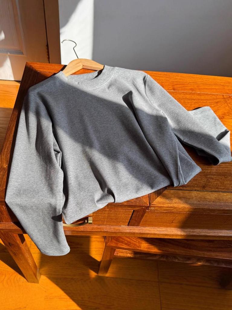 Exquisite Women's Long Sleeve Pure Cotton Stand-up Collar T-shirt - Slightly Loose Fit, Early Spring Round Neck Base Layer