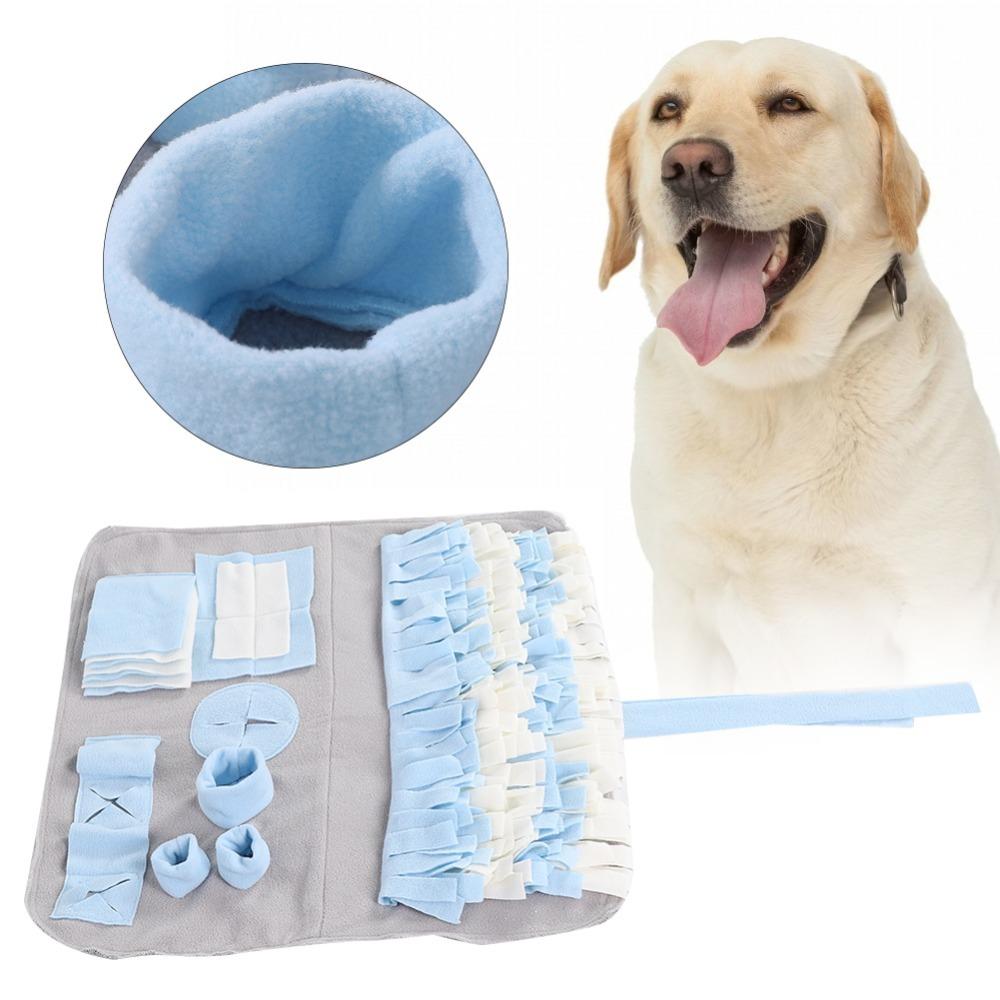 Fabric Dog Snuffle Mat Washable Surface Multi Layer Strips Slow Feeding Mat Square Layout Non Slip Base Pet Foraging Blanket