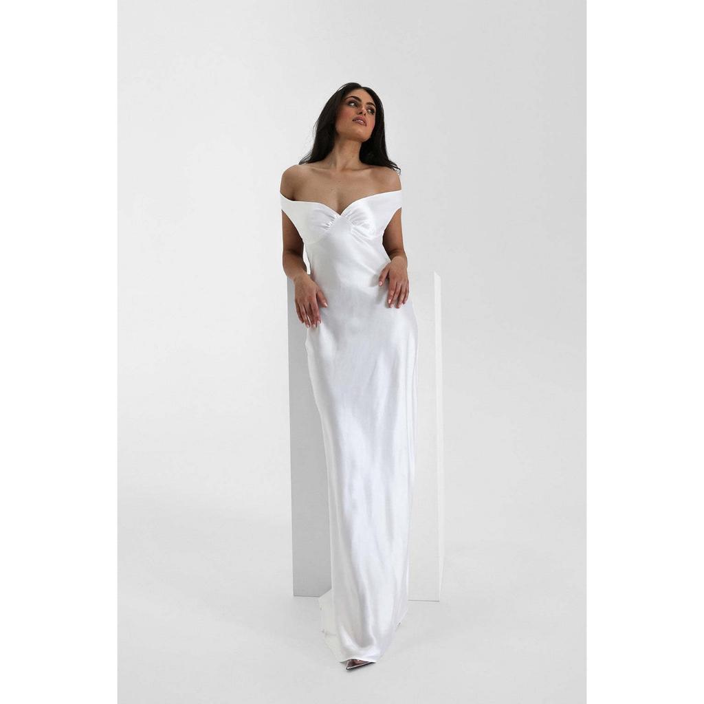 Women's Off Shoulder Satin Mermaid Evening Dress, Elegant Long Formal Gown for Party Prom, European American Style