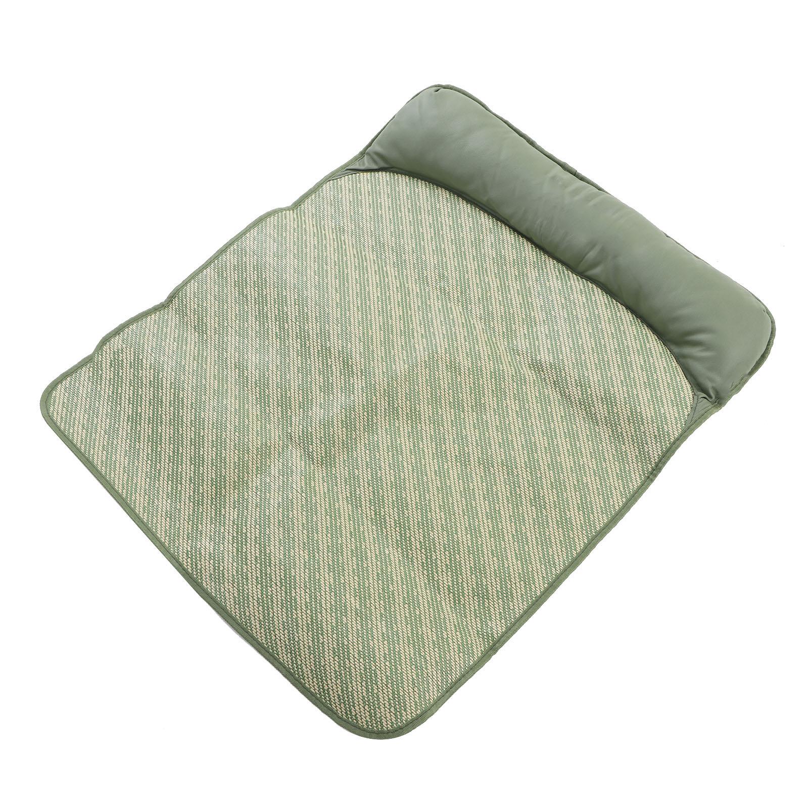 Dog Cooling Mat Breathable Portable Rattan Bed Pet   Sleeping Mat with Neck Support