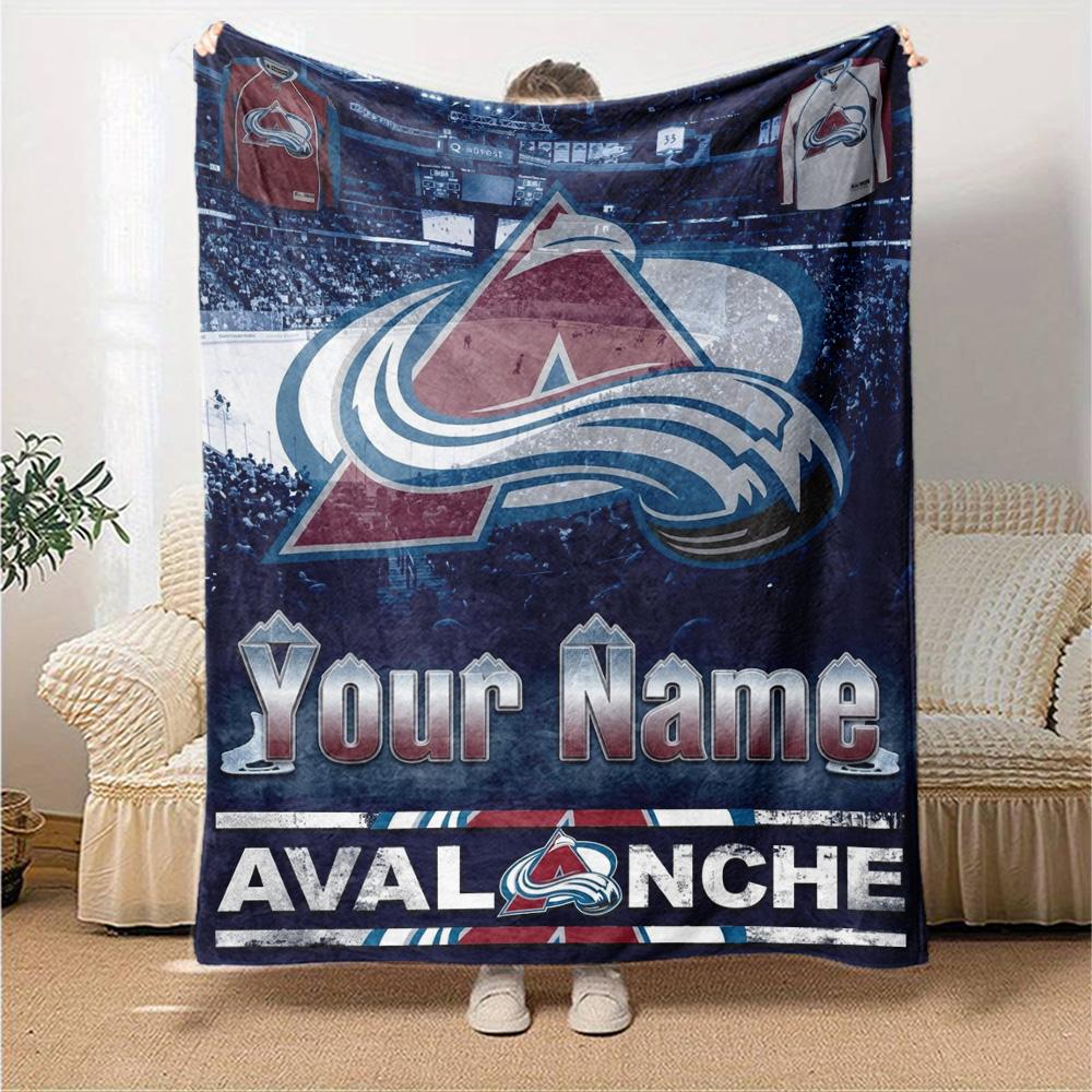 Nome Personalizzato Stampa Colorado Avalanche Coperta di Flanella Alta Qualità Calda Confortevole Coperta per Tutte le Stagioni Perfetta per Regali Decorazione per la Casa
