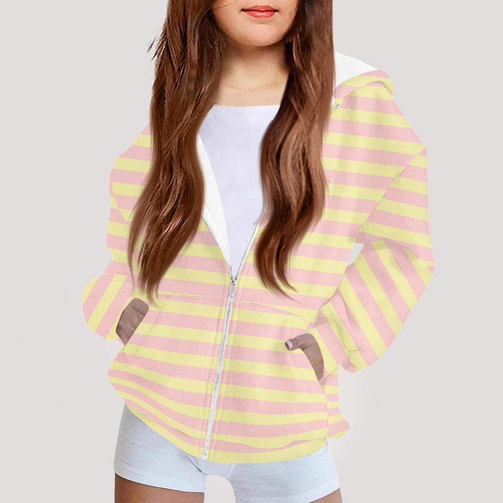 Children's Fashion Printed Long Sleeved Hooded Sweatshirt Girls' Hoodie Jacket