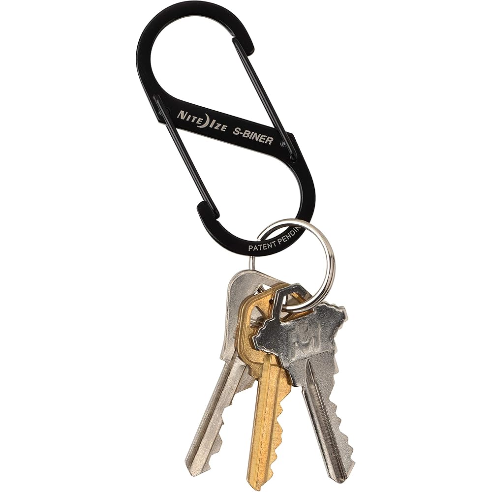 Night Eyes S-Biner Stainless Steel #3 Black Multi-Use Clip Keychain Tool