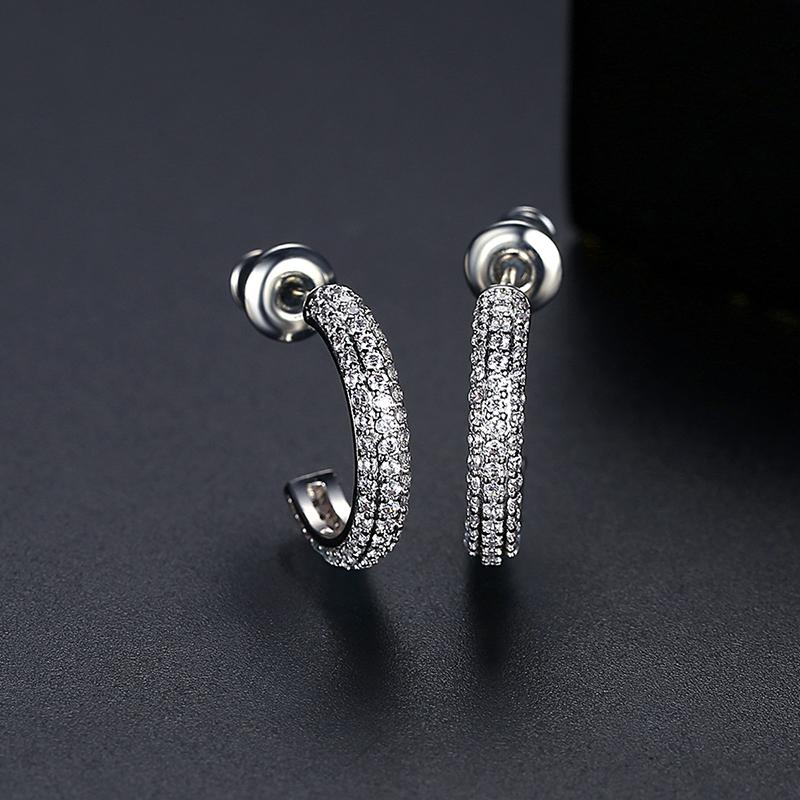 LUOTEEMI Vintage Rainbow Cubic Zirconia Charm Autumn Popular Colorful Chunky Gold Plated 18K Crystal Hoop Creative Colourful Ear