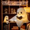Cute Ghost Reading Lamp LED Sitting Ghost Reading A Book Night Light For Halloween Bathroom Bedside Decoration
