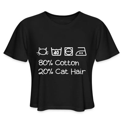 80 Cotton 20 Cat Hair Funny Cat Lover Women's Cropped T-Shirt