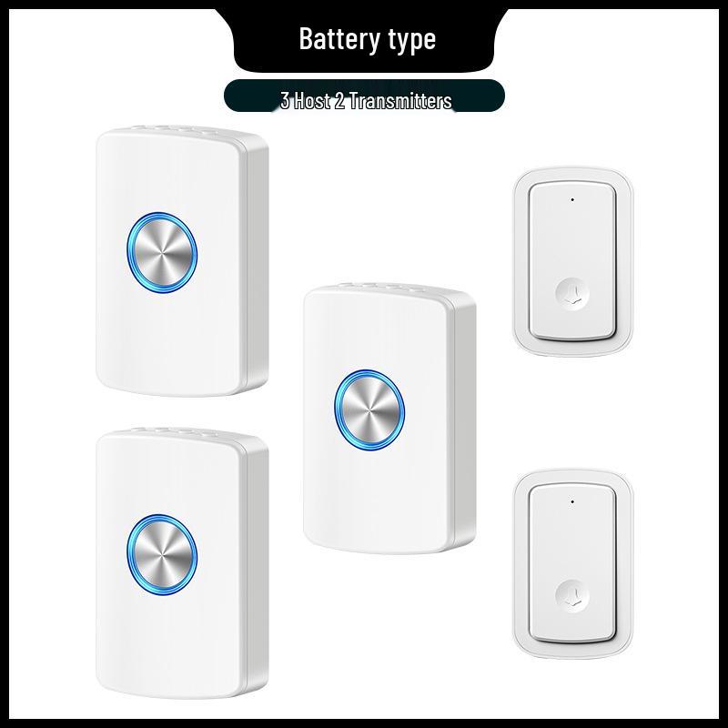 Wireless Doorbell with Two Transmitters & Three Receivers for Deaf, Elderly, Patients, Postpartum Centers, One-Button Emergency Call