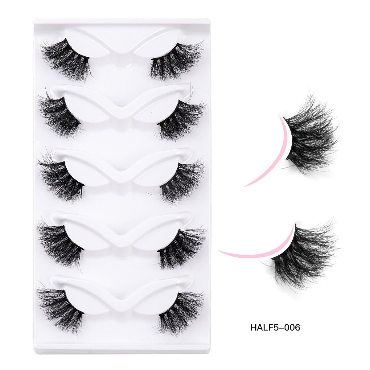 

5 Pairs Of Half-Eye False Eyelashes, High Imitation Mink Hair, Fried Hair Style, Dense Curled Eyelashes.