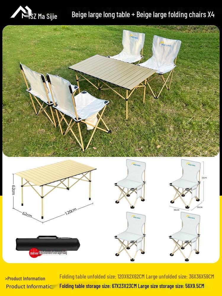 Portable Folding Picnic Table & Chair Set for Camping & Barbecue