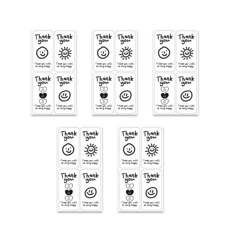 

125Pcs Thank You Stickers 2.36x1.18 Rectangle Thank You Labels Appreciation Labels for Small Businesses, Wedding