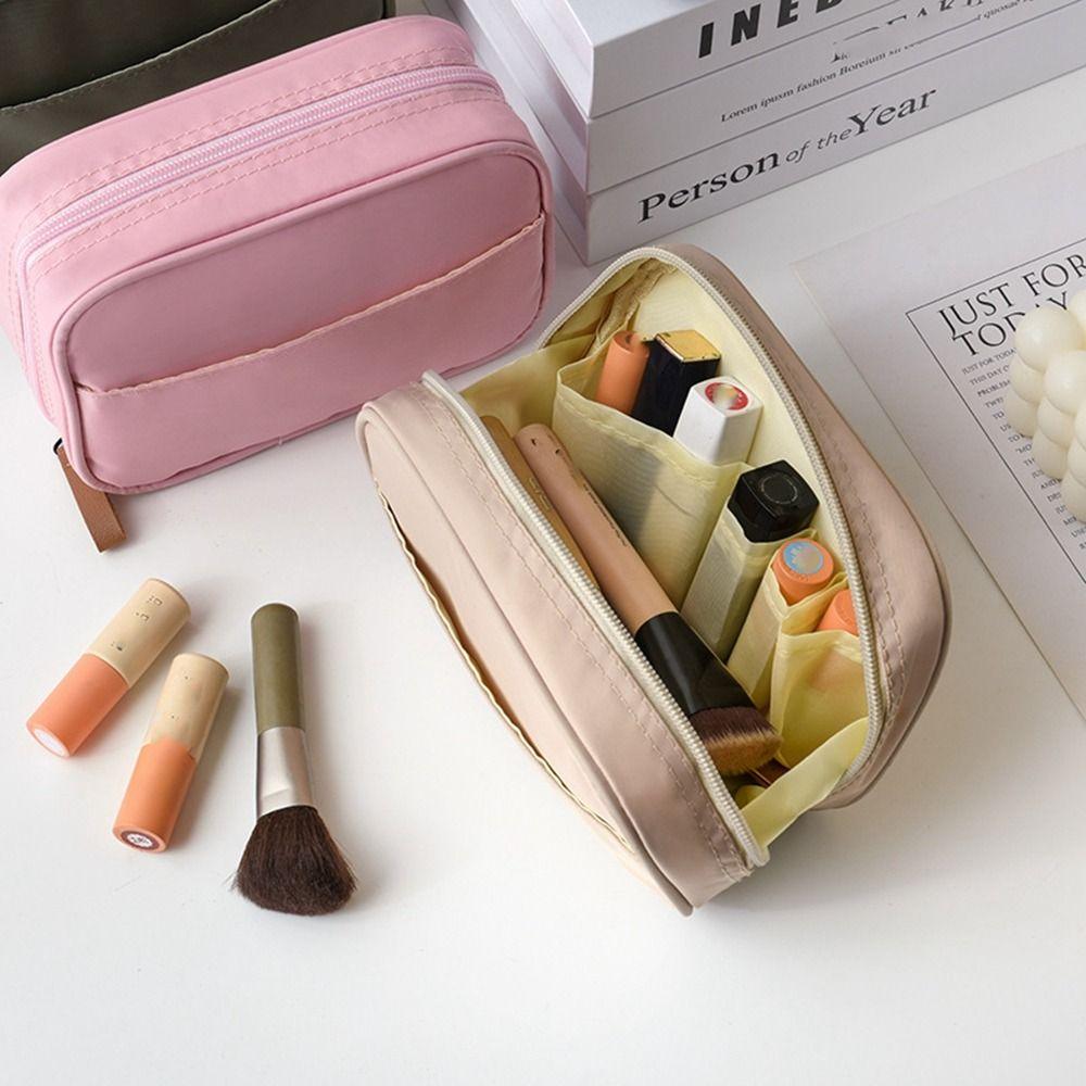 

Косметичка из нейлона из ткани Оксфорд, сумка для хранения средств по уходу за кожей на молнии, переносная квадратная косметичка для путешествий зелёный