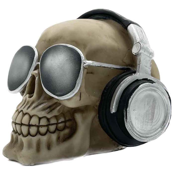 Tirelire - zampeda1 - tête de mort - polyrésine - 13,5 x 11,5 x 14 cm