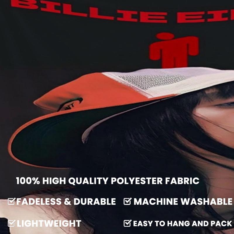 Arazzo da Parete con Nome Personalizzato Billie Eilish Appeso Estetico alla Parete Coperta in Tessuto Stampato Arazzi Decorativi per Camera da Letto Soggiorno Decorazioni per la Casa